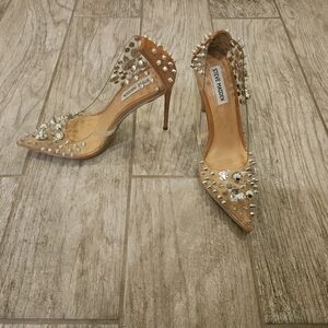 Steve Madden, Clear Rhinestone Spike Heels